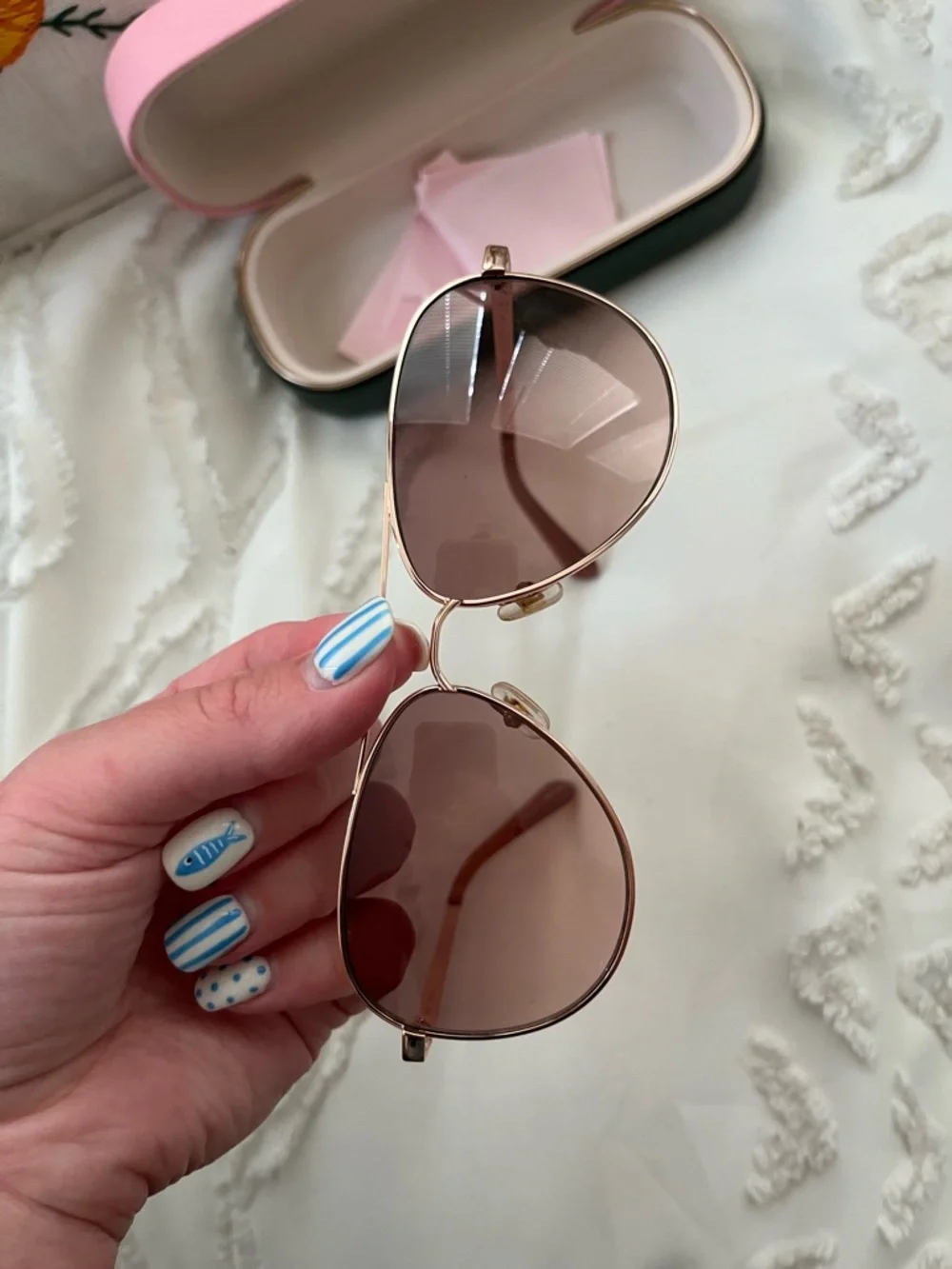 kate spade pink aviator sunglasses with rose lenses
